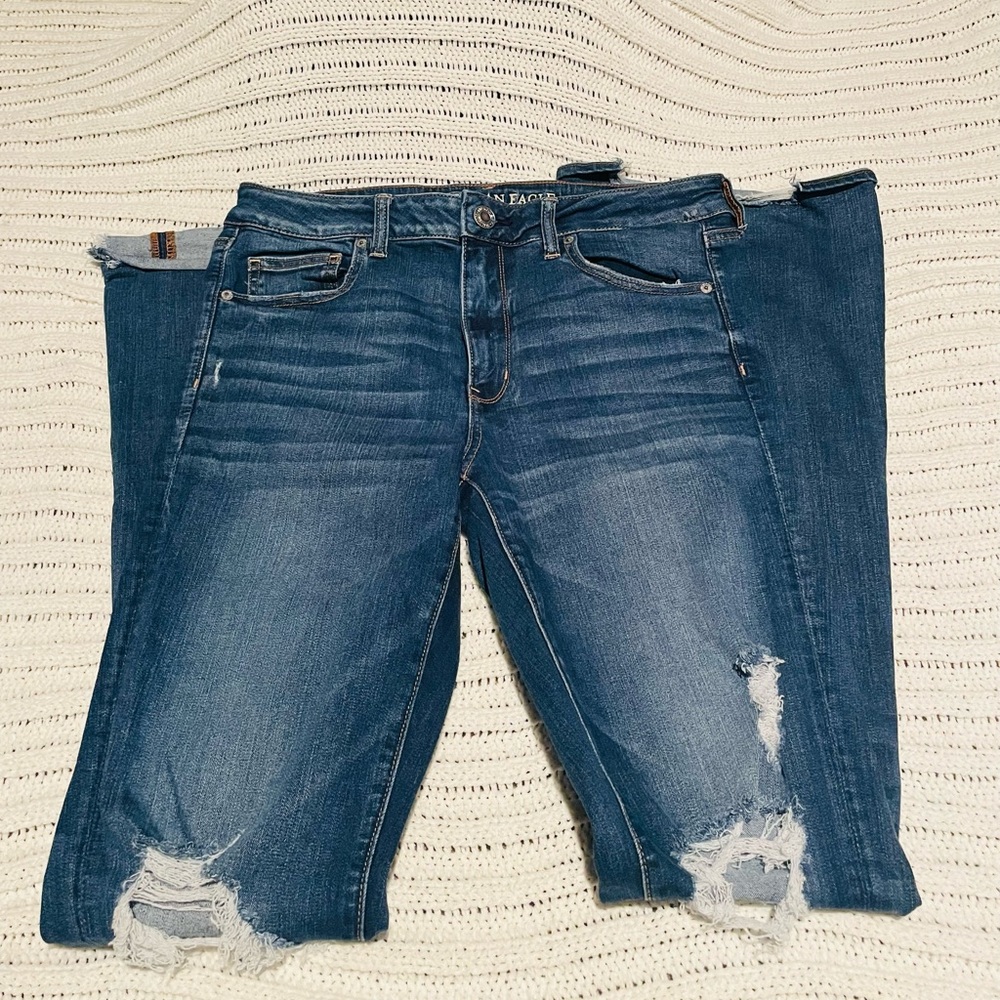 Size 12 women’s super stretch flare American Eagle jeans.